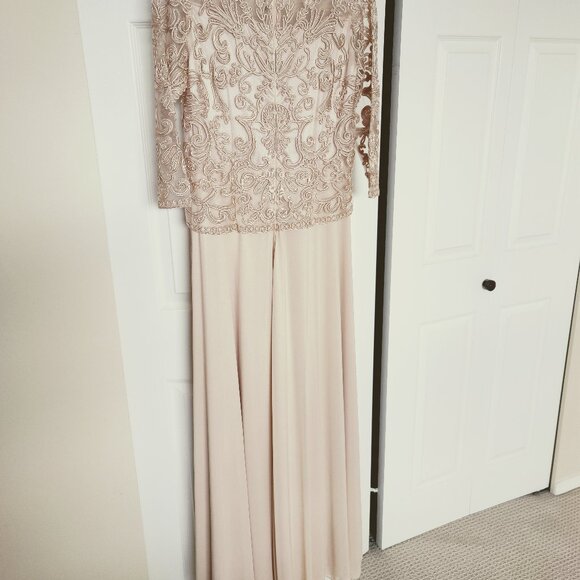 Evening Gown - Embroidered Lace Champagne Soulmates 1901 - New - Never Worn - Picture 2 of 5